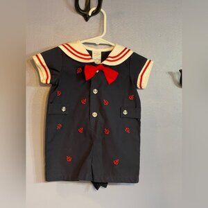 Starting Out One-Piece Sailor Outfit Navy Blue Size 6 Months